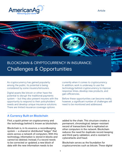 Blockchain & Cryptocurrency in Insurance